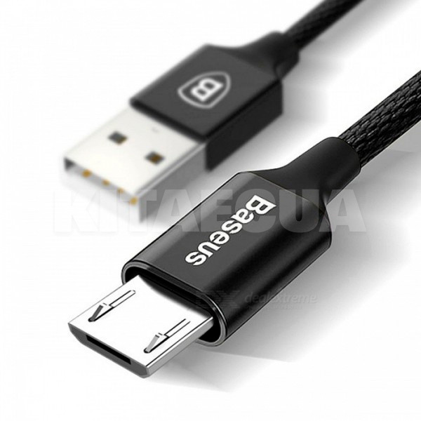 Кабель USB micro-USB 1.5м чорний BASEUS (CAMYW-B01) - 2