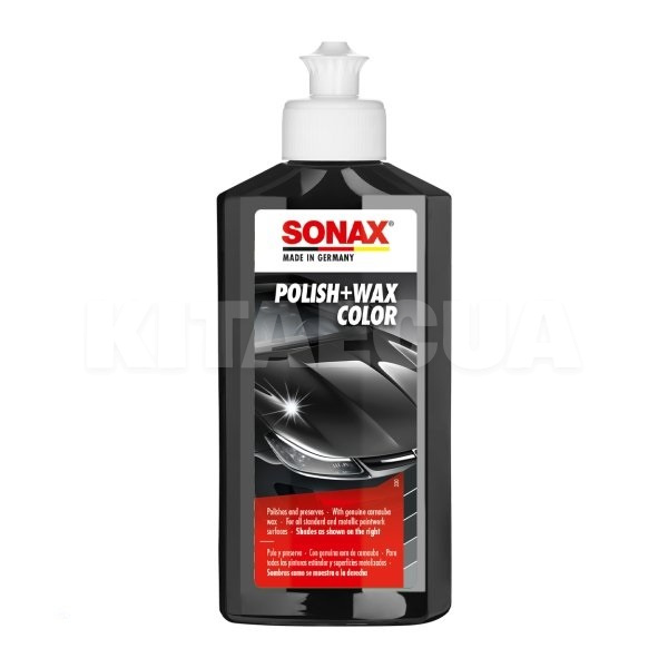 Цветной полироль c воском черный 250мл Polish&Wax Color NanoPro Sonax (296141)