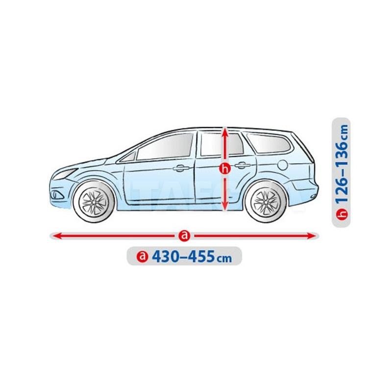 Тент на авто Basic Garage L2 455x148x136 см хетчбек/універсал Kegel-Blazusiak (5-3958-241-3021) - 3