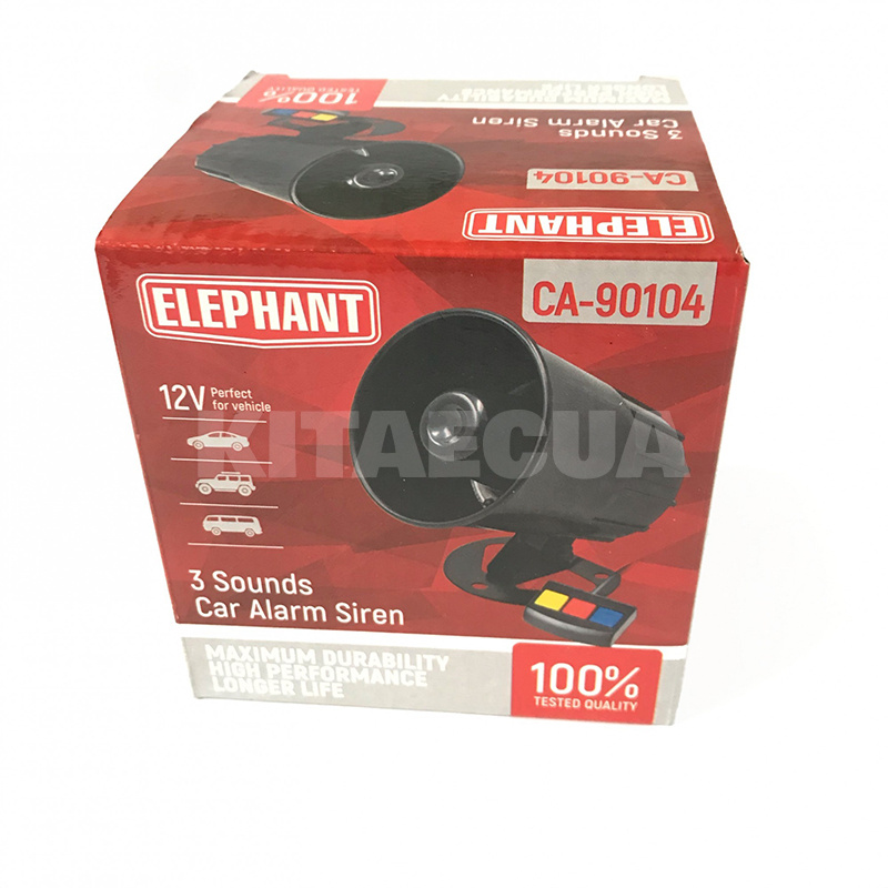 Сирена "Поліція" електромагнітна 3-тональна + блок управління 30W 12V ELEPHANT (CА-90104) - 2
