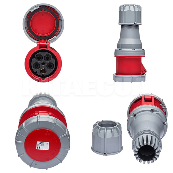 Розетка кабельная 125A 415В 3P+N+E силовая красная IDE (3756) - 2