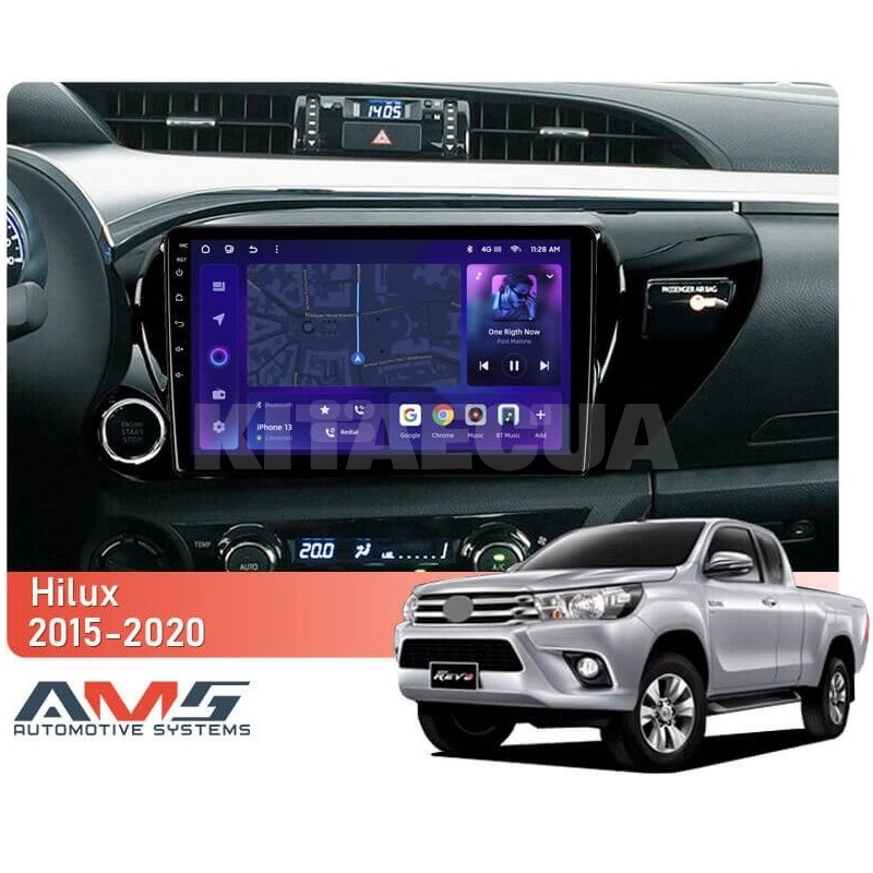 Штатна магнітола MOSS M3 4+32 ГБ 10" Toyota Hilux Pick Up AN120 2015-2020 AMS (50911) - 2
