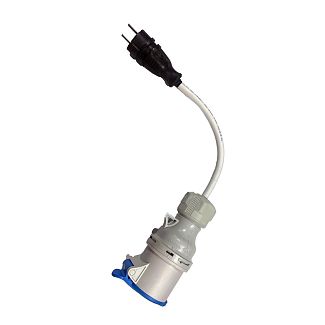 Перехідник 3.7 кВт 32А 1-фаза (силова розетка) - (побутова виделка) 