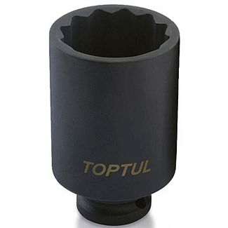 Головка торцевая ударная 12-гранная удлиненная 30 мм 1/2" 78 мм TOPTUL