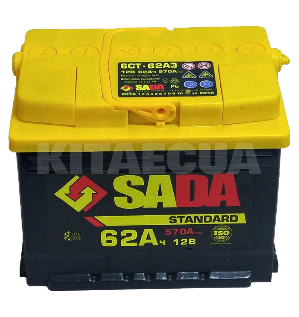 Аккумулятор 62Ач Euro (T1) 242x175x190 с обратной полярностью обслуживаемый SADA (6СТ-62Аз STD) - 3