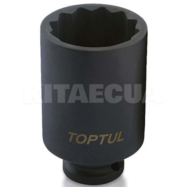 Головка торцевая ударная 12-гранная удлиненная 30 мм 1/2" 78 мм TOPTUL (KABJ1630)