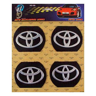 Наклейка на колпаки D90 мм "TOYOTA" черные 4шт. KING COMPANY