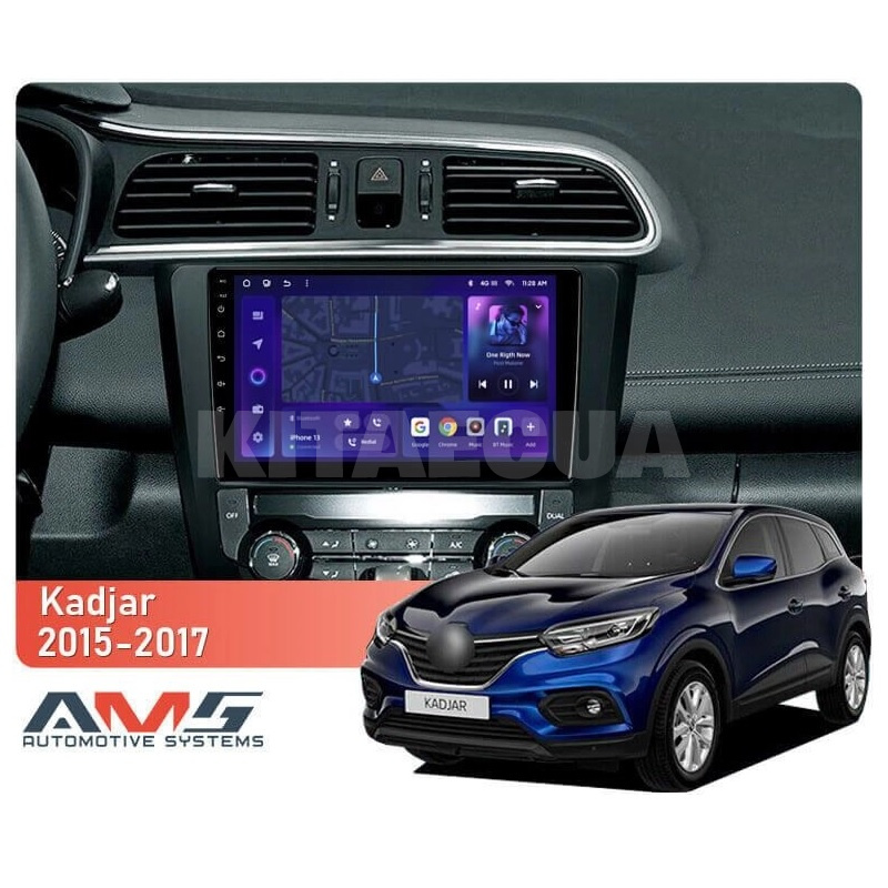 Штатна магнітола MOSS M3 4+32 ГБ 9" Renault Kadjar 2015-2017 (A) AMS (50628) - 2
