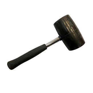 Киянка резиновая диаметр 90 мм 1250 г (черная резина) металлическая ручка LEVTOOLS