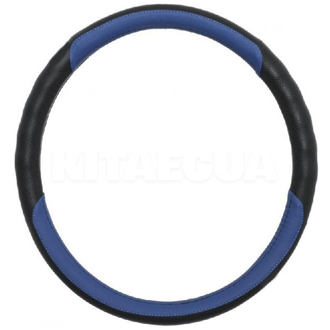 Чехол на руль S (35-37 см) черно-синий натуральная кожа KING (22679)