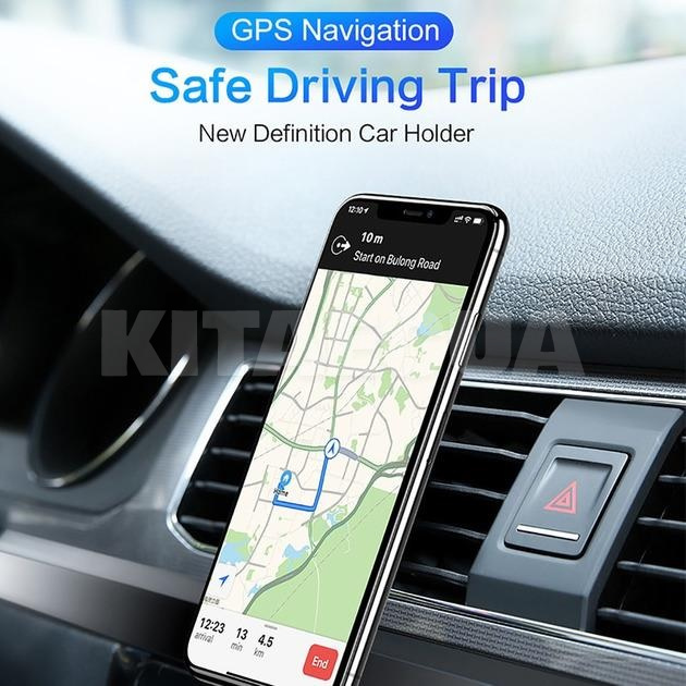 Автомобільний утримувач телефону Flat Magnetic Black магнітний на дефлектор XO (XO-C82BK) - 5