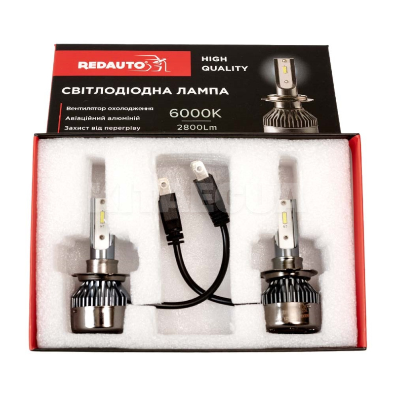 LED лампа для авто H7 25W 6000K REDAUTO (LEDH7) - 6