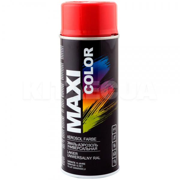 Фарба-емаль вогненно-червона 400мл універсальна декоративна MAXI COLOR (MX3000)