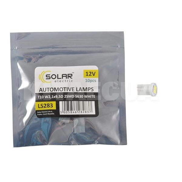 LED лампа для авто W2.1x9.5d 12V (комплект) 10шт. Solar (LS283_P)