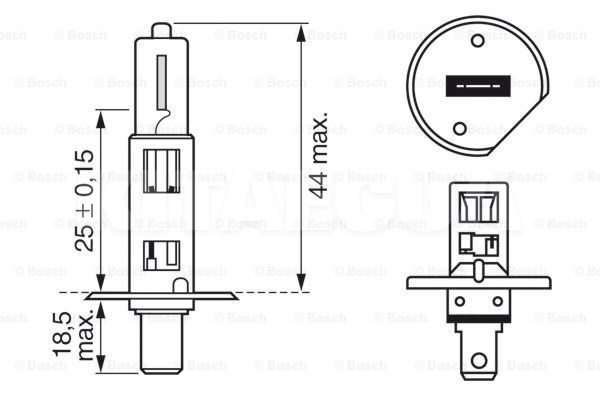 Галогенова лампа H1 12V 55W Pure light Bosch (BO 1987302011) - 2
