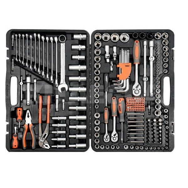 Набір торцевих головок та насадок 1/2", 1/4", 3/8" 225 предметів STHOR (58693)