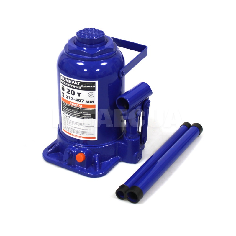 Домкрат гидравлический бутылочный до 20т (217-407мм) LAVITA (LA JNS-20S)