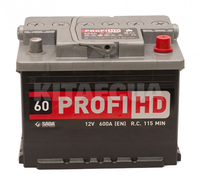 Акумулятор 60аг Euro (T1) 242x175x190 із зворотною полярністю обслуговується SADA (6СТ-60Аз Profi HD) - 3