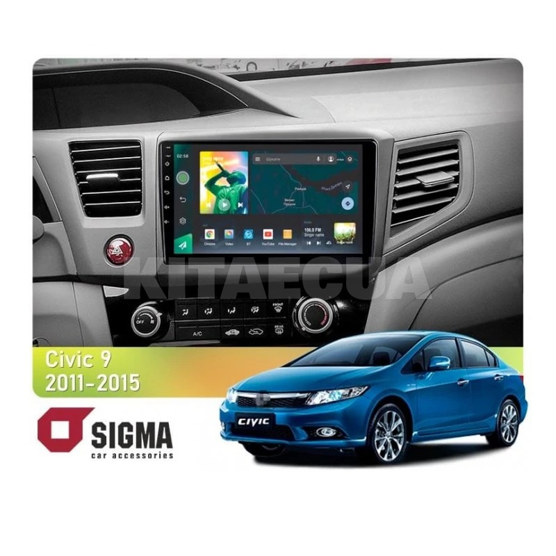 Штатная магнитола X9232 2+32 Gb 9" Honda Civic 9 FB 2011-2015 SIGMA4car (33364)