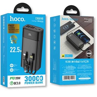 Портативний зарядний пристрій із сонячною панеллю DB89B 30000 mAh 22.5W чорний HOCO