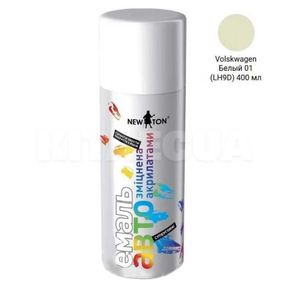 Краска-эмаль 400мл VOLKSWAGEN белая 01 (LH9D) NEW TON (57669-NEW-TON)