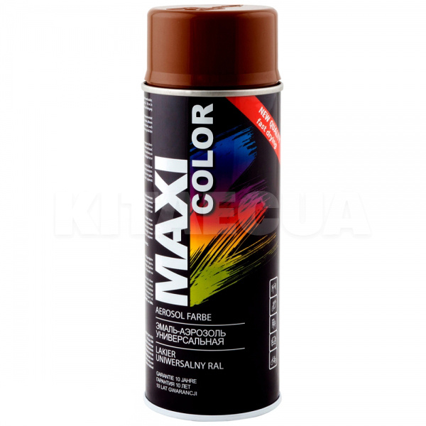 Краска-эмаль коричневая 400мл универсальная декоративная MAXI COLOR (MX8011)