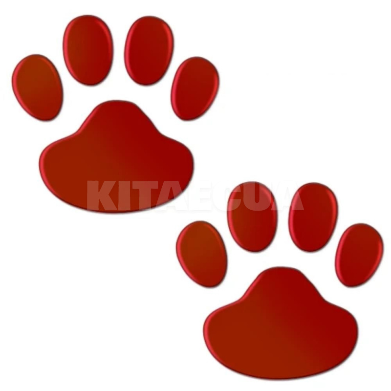 3D-наклейка "Отпечаток лапы" красная 2 шт. (Set-3D-Foot-Prints-Red)