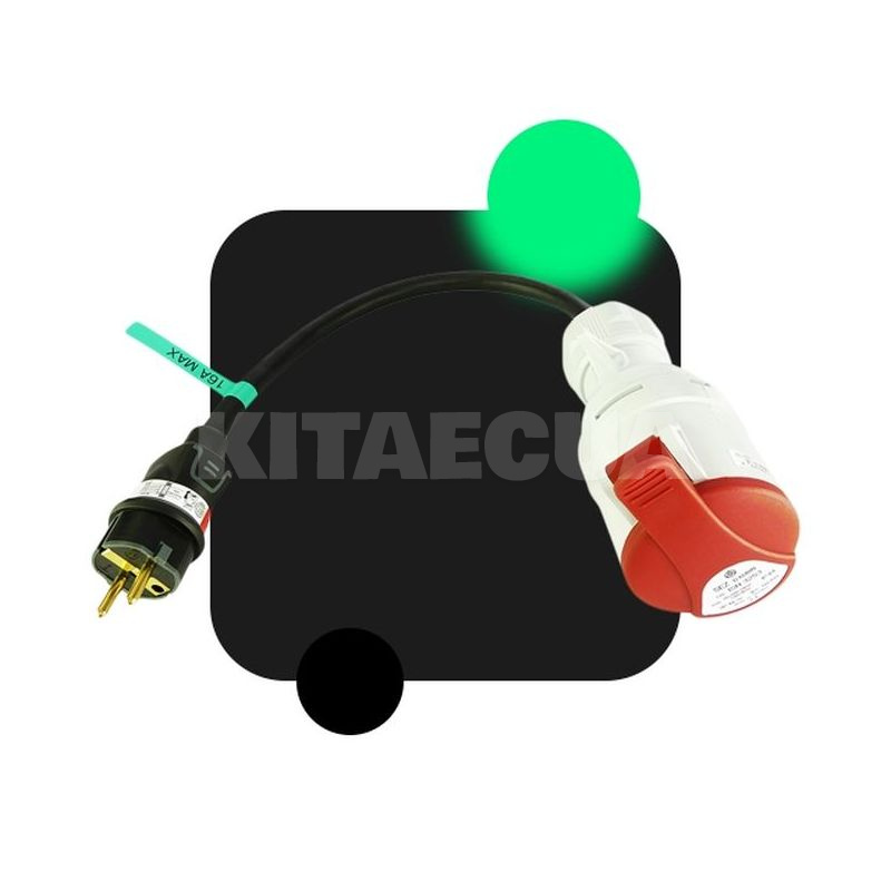 Перехідник 3.7 кВт 16А 1-фаза (силова розетка) - (побутова вилка) ECOFACTOR (Adapter-3.5 schuko-3)