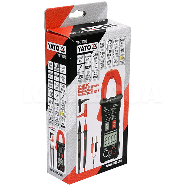 Мультиметр цифровой 0-600 В с токовыми клещами YATO (YT-73093) - Kitaec.ua 2 Мультиметр цифровой 0-600 В с токовыми клещами YATO (YT-73093) - 2