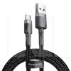 Кабель USB Type-C Cafule 3А 1м сірий/чорний BASEUS (CATKLF-BG1)