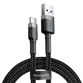 Кабель USB - Type-C Cafule 3А 1м серый/черный BASEUS