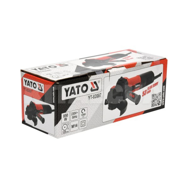 Шлифмашина угловая 850 Вт 125 мм 12000 об/мин YATO (YT-82097) - 2