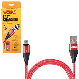 Кабель USB Lightning 3А VL-6101L 1м червоний VOIN