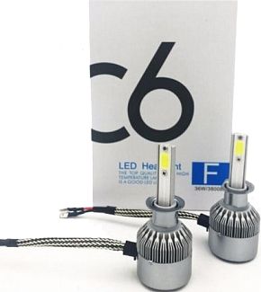 LED лампа для авто H3 PK22s 30W 6000K (комплект) HeadLight