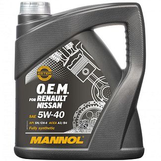 Масло моторное синтетическое 4л 5W-40 O.E.M. for Renault/Nissan Mannol