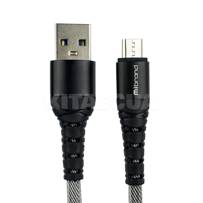 Кабель USB - microUSB 2A MI-14 1м черный/серый Mibrand (MIDC/14MBG)