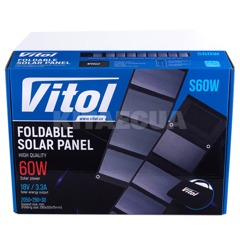 Портативная солнечная панель 60Вт VITOL (S60W)