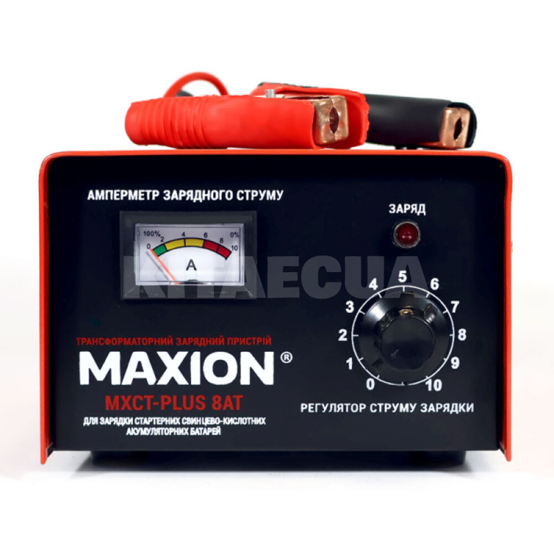 зарядний пристрій для акумулятора 12В 80Ач 8A трансформаторне MAXION (MXCT PLUS-8AT)