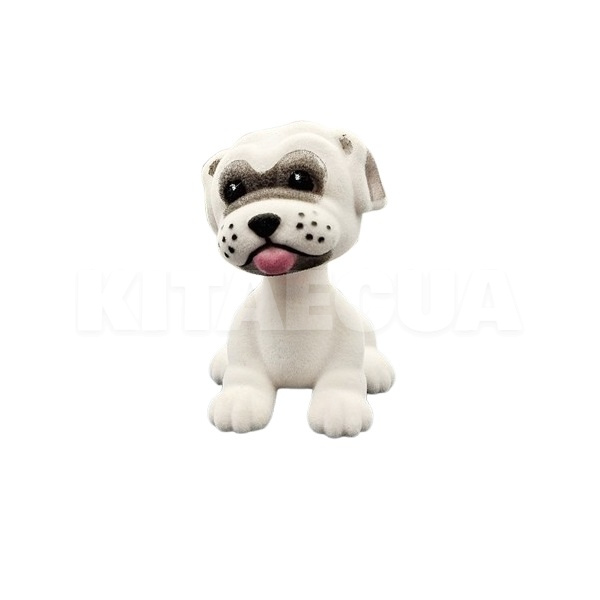 Игрушка на торпеду белая на пружине "Собака" 6.9x8.9x10 см (00000065753)