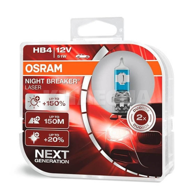 Галогенні лампи HB4 51W 12V Night Breaker +150% комплект Osram (OS 9006NL-HCB) - 4
