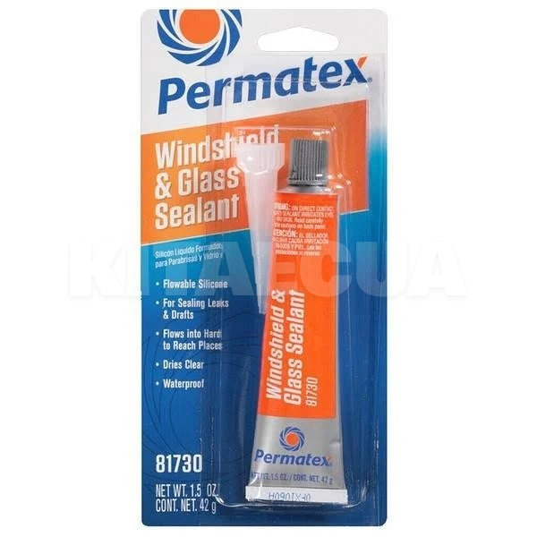 Герметик автомобільний стекол та фар 42г FLOWABLE SILICONE Windshield & Glass SEALER Permatex (81730)