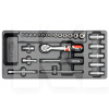 Набір торцевих насадок. CrV з тріскачкою 1/4" 25 предметів у ложементі YATO (YT-5541)