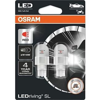 LED лампа для авто LEDriving SL W2.1x9.5d 1.4W red (комплект) Osram
