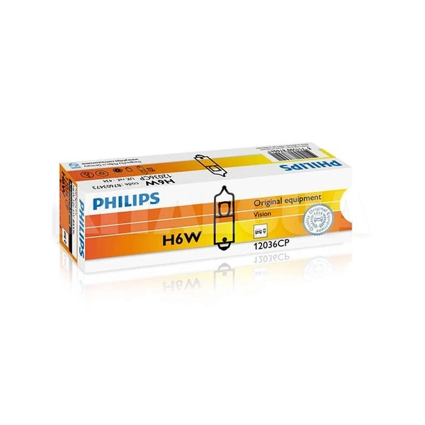 Галогенная лампа H6W 6W 12V PHILIPS (12036CP)