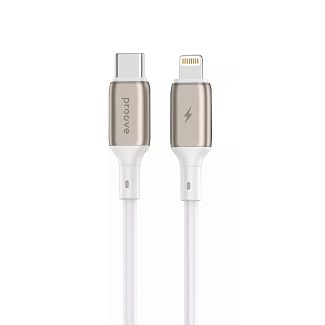 Кабель Type-C Lightning 27W 1м Flex Metal белый PROOVE