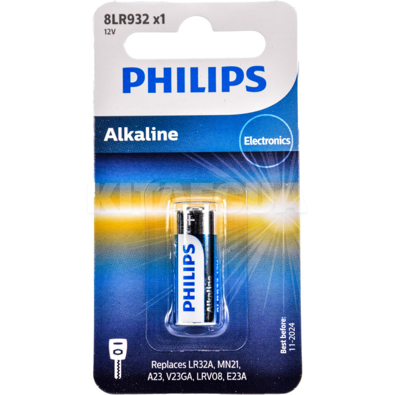 Батарейка цилиндрическая щелочная 12 В A23 Minicells Alkaline PHILIPS (PS 8LR932/01B)