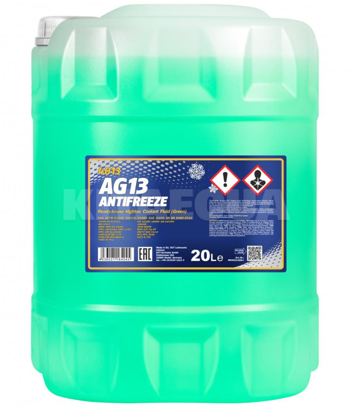 Антифриз зеленый 20л AG13 -40°C Mannol (MN4013-20)
