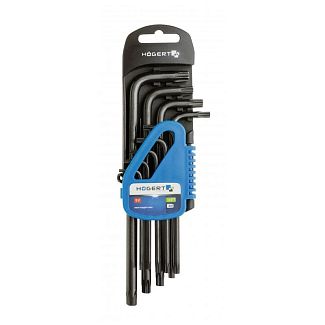 Набор ключей TORX Г-образных удлиненных Т10-Т50 9 предметов HOGERT