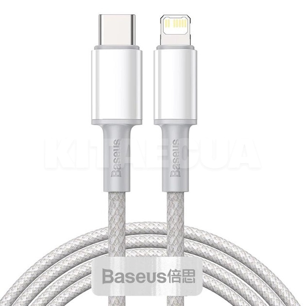 Кабель High Density Braided Type-C to Lightning PD 20W 2м білий BASEUS (CATLGD-A02)