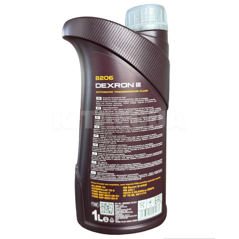Олія трансмісійна ATF III Dexron Plus (У ГУР) 1л синтетичний Mannol (MN8206-1) - 3